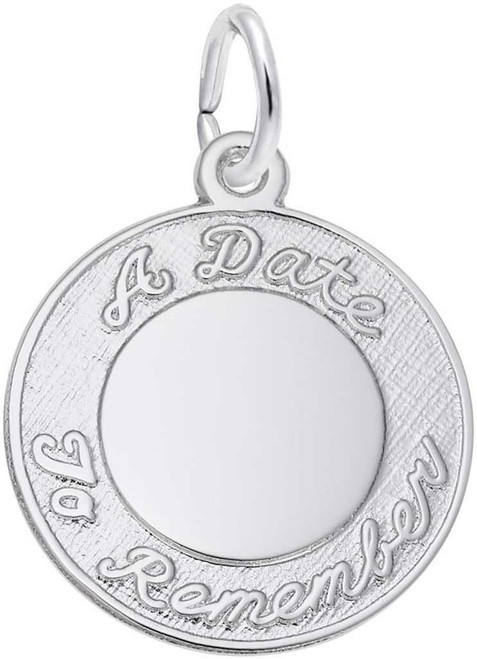 Image of A Date To Remember Script Charm (Choose Metal) by Rembrandt