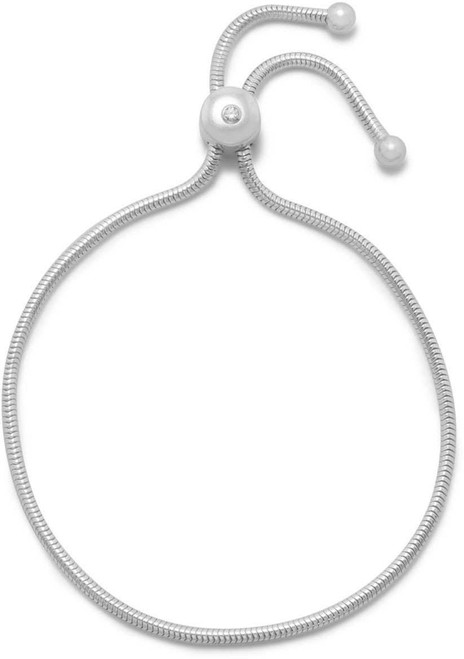 Image of Adjustable Charm Capable Friendship Bracelet 925 Sterling Silver
