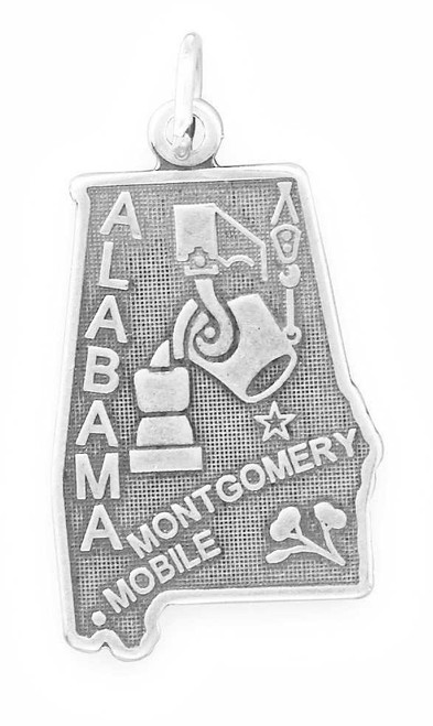 Image of Alabama State Charm 925 Sterling Silver