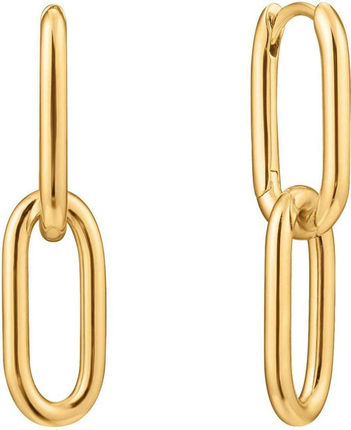Image of Ania Haie Gold-Plated Sterling Silver Cable Link Earrings