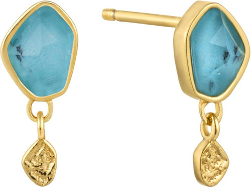 Ania Haie Gold-Plated Sterling Silver Simulated Turquoise Drop Stud Earrings