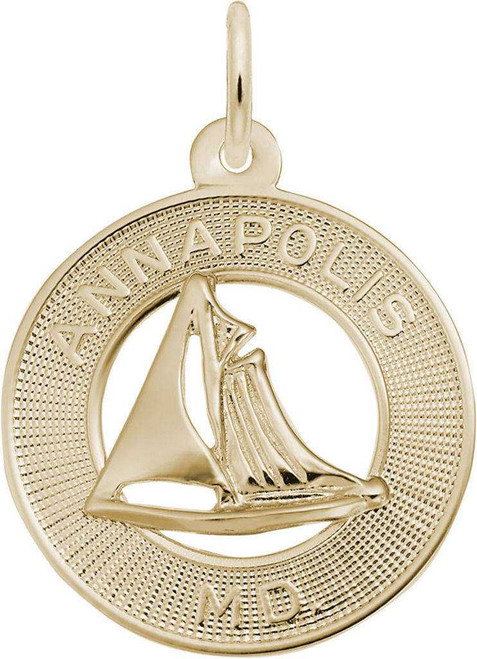 Image of Annapolis MD Sailboat Ring Charm (Choose Metal) by Rembrandt