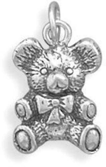 Image of Antique Teddy Bear Charm 925 Sterling Silver