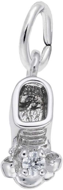 Image of April Babyshoe w/ Synthetic Crystal Charm (Choose Metal) by Rembrandt