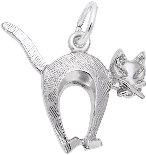 Arched Cat Charm (Choose Metal) by Rembrandt
