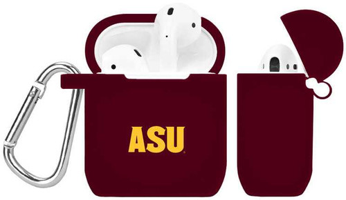 Image of Arizona State Sun Devils Silicone Case Cover Compatible with Apple AirPods Battery Case - Maroon C-APA1-103