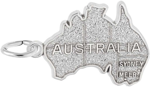 Image of Australia Map Charm (Choose Metal) by Rembrandt