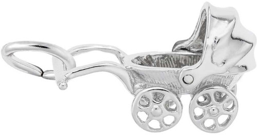 Image of Baby Carriage Charm (Choose Metal) by Rembrandt