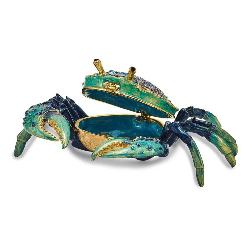 Image of Bejeweled Blue Crab Trinket Box