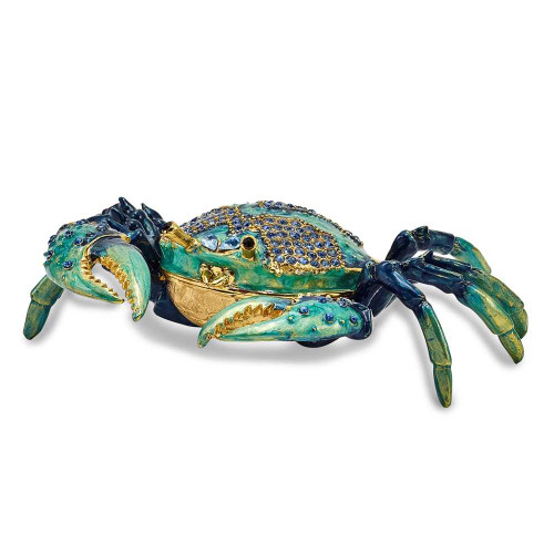 Image of Bejeweled Blue Crab Trinket Box