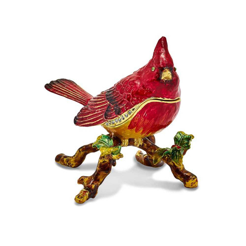 Image of Bejeweled Cardinal Charlie Trinket Box