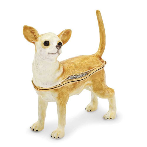Image of Bejeweled Chihuahua Dog Trinket Box