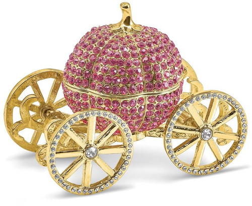 Bejeweled ETERNALLY YOURS Pink Pumpkin Coach w/Ring Pad Trinket Box (Gifts)