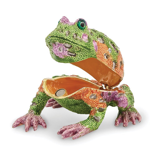 Bejeweled Psychedelic Frog Trinket Box