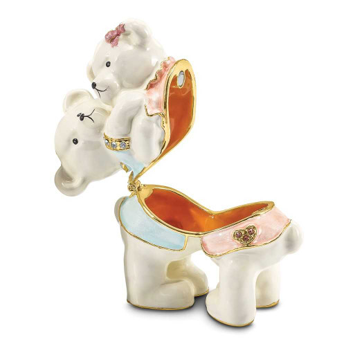 Image of Bejeweled TEDDY and TOOTSIE Bears Trinket Box (Gifts)