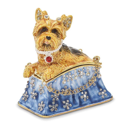 Image of Bejeweled Twinkles Puppy Purse Trinket Box