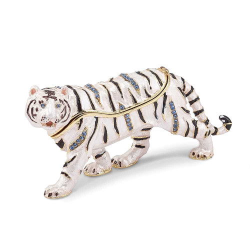 Image of Bejeweled White Tiger Trinket Box