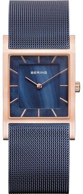 Image of Bering Time - Classic - Ladies Rose Gold Plated & Blue Milanese Mesh Watch (Womens) 10426-367-S
