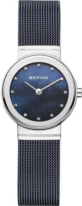 Image of Bering Time - Classic - Ladies Silver-Tone & Blue Milanese Mesh Watch (Womens) 10126-307