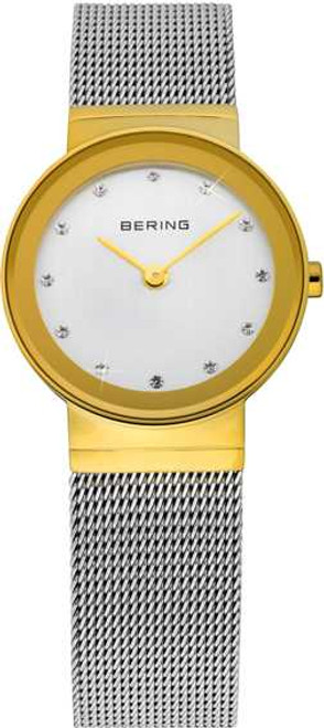 Image of Bering Time - Classic - Ladies Silver-Tone & Gold-Tone Plated Mesh Watch 10126-001 (Womens)