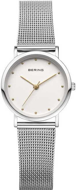 Image of Bering Time - Classic - Ladies Silver-Tone Milanese Mesh Watch w/ Gold-Tone Accents (Womens) 13426-001