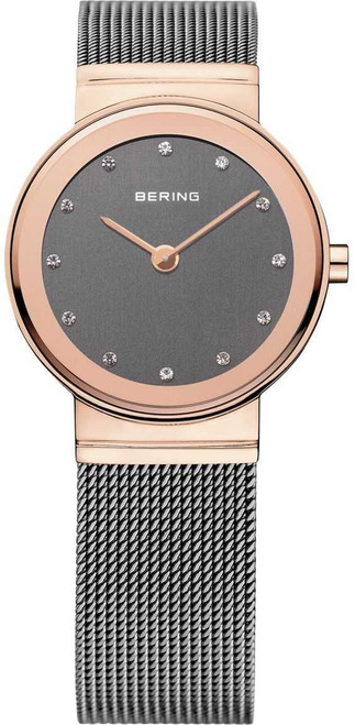 Image of Bering Time - Classic - Ladies Two Tone Pink and Grey Mesh Watch w/s (Womens) 10126-369