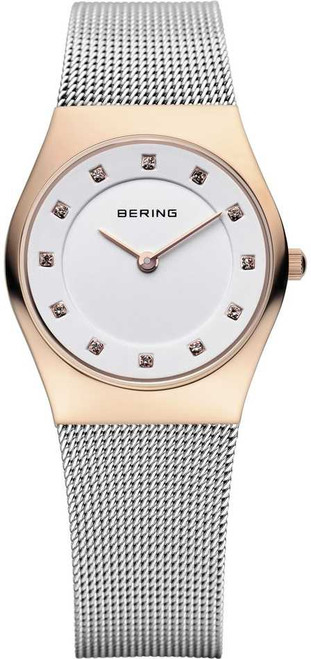 Image of Bering Time - Classic - Ladies Two Tone Silver-Tone Milanese Mesh Watch w/s (Womens) 11927-064