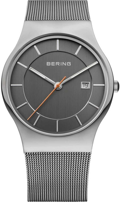 Image of Bering Time - Classic - Mens Grey & Silver Tone Milanese Mesh Watch 11938-007