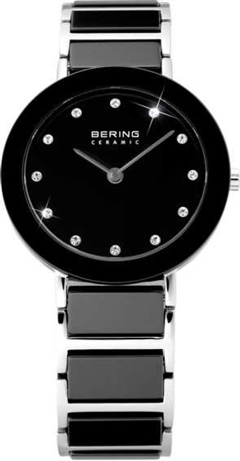 Image of Bering Time - Ladies Black Ceramic Link Watch withs 11429-742 (Womens)
