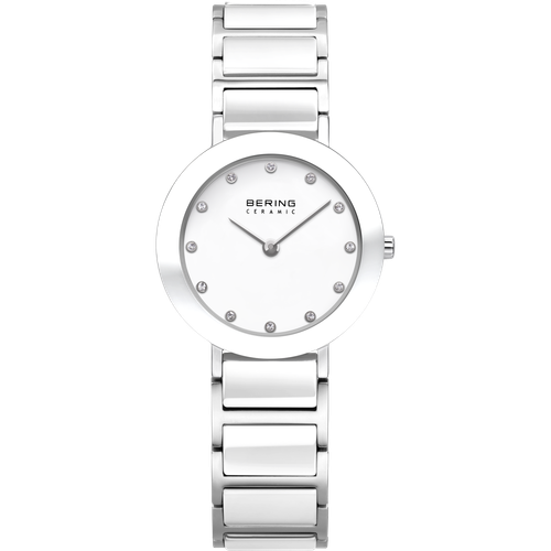 Image of Bering Time - Ladies White Ceramic Link Watch withs 11429-754 (Womens)