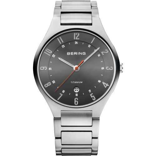 Image of Bering Time - Mens Grey Titanium Watch with Dark Grey Dial 11739-772