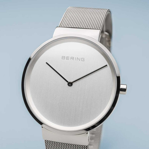 Image of Bering Time Watch - Classic Unisex Silver-Tone Dial and Mesh Band 14539-000