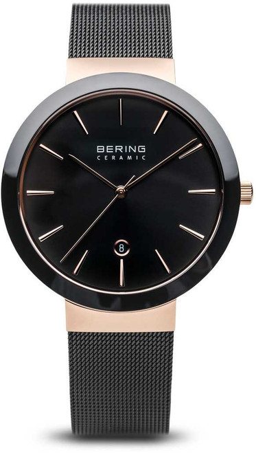 Image of Bering Time Watch - Ceramic - Womens Polished Rose Gold-Tone 11440-166