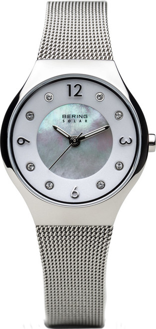 Bering Time Watch - Solar - Womens Polished Silver-Tone 14427-004