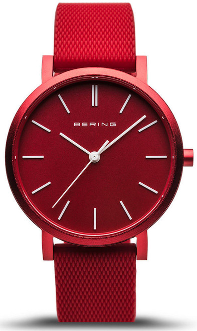 Bering Time Watch - True Aurora Unisex Red Dial and Mesh Band 16934-599