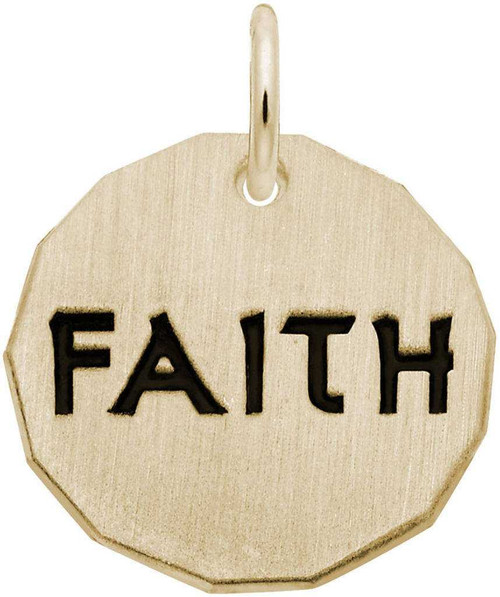 Image of Black Enamel Faith Charm Tag Charm (Choose Metal) by Rembrandt