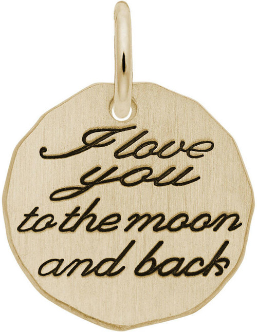 Black Enamel I Love You To The Moon Charm (Choose Metal) by Rembrandt