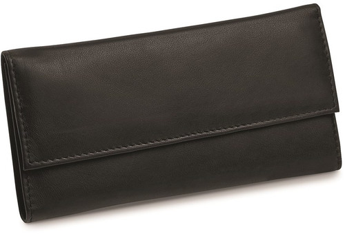 Black Leather Slim Jewelry Wallet
