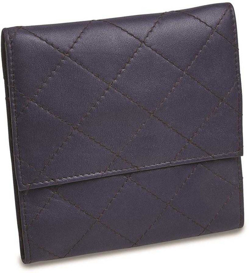 Image of Blue Leather Quilted Jewelry Folder