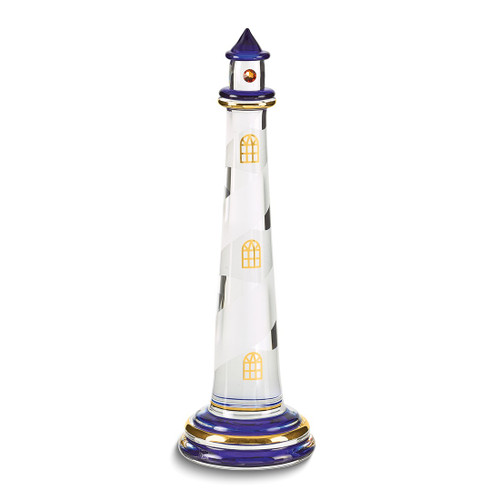Blue Lighthouse Glass Figurine