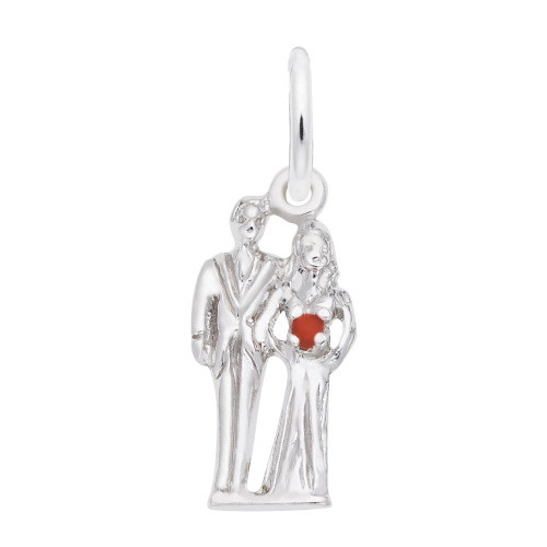 Image of Bride & Groom Charm w/ Red Accent (Choose Metal) by Rembrandt