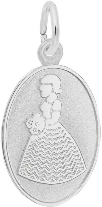 Image of Bridesmaid Oval Charm (Choose Metal) by Rembrandt