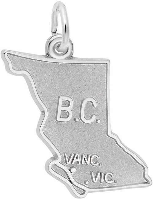 Image of British Columbia Map Charm (Choose Metal) by Rembrandt