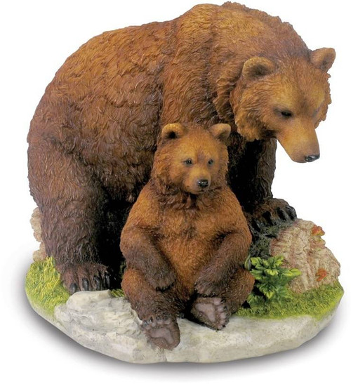 Brown Bear And Cub Sculpture