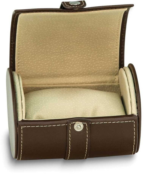Image of Brown Leather Single Watch Travel Case (Gifts)
