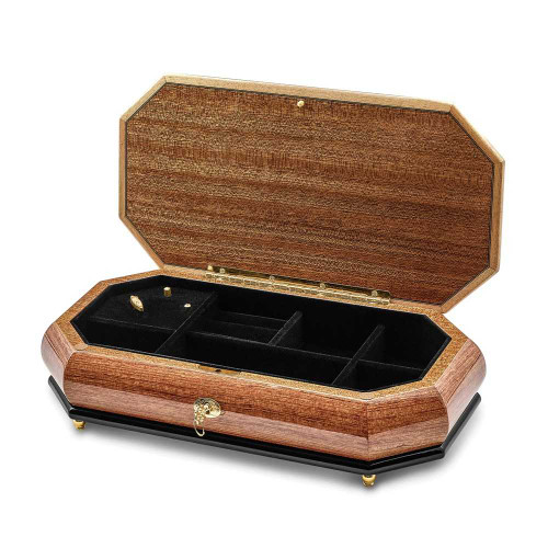 Image of Bubinga Veneer w/MOP Inlay Key Lock Music Box (Gifts)