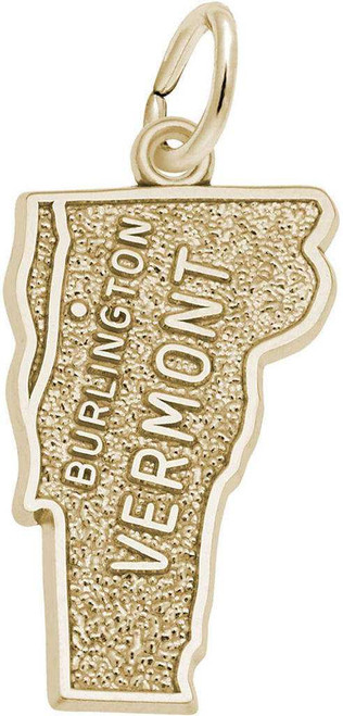 Image of Burlington Vermont Map Charm (Choose Metal) by Rembrandt