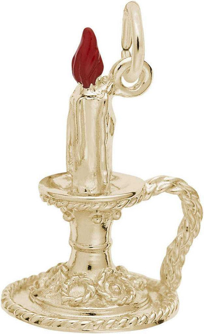 Image of Candle Charm w/ Red Enamel (Choose Metal) by Rembrandt