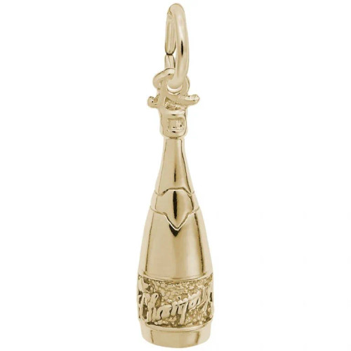 Champagne Bottle Charm (Choose Metal) by Rembrandt