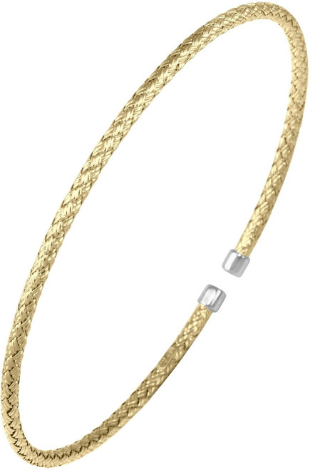 Image of Charles Garnier - "Niza" - Gold-Plated Sterling Silver 2mm Woven Cuff Bracelet